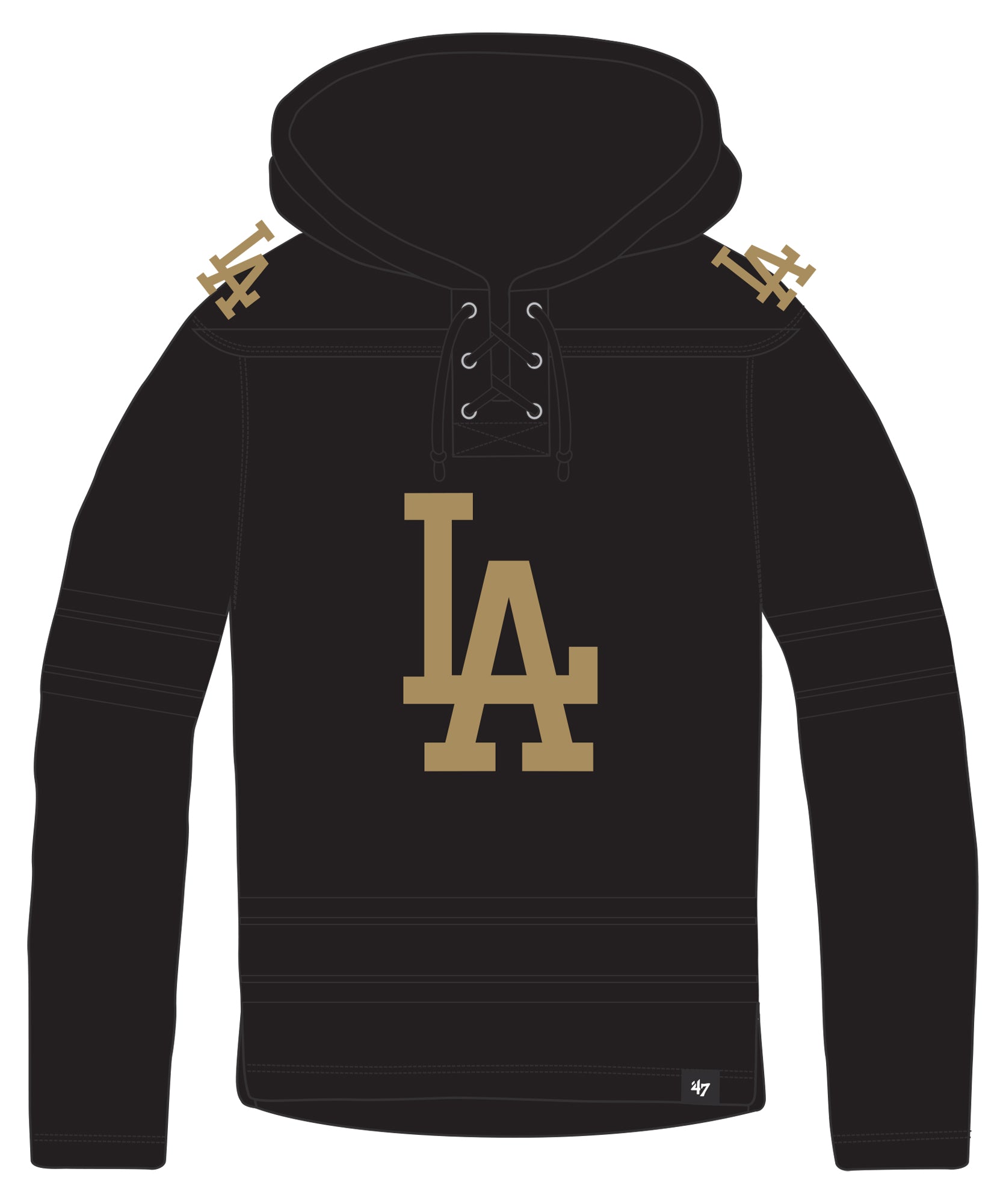 47 Brand Los Angeles Dodgers Superior Lacer Hoodie Khaki