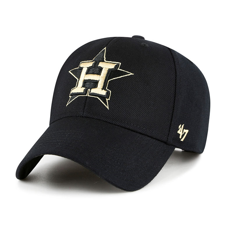 47 Brand Houston Astros Clean up Dad Hat Cap Black/White