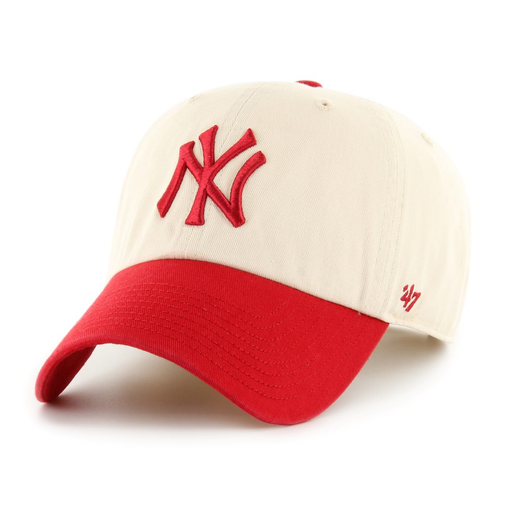 New York Yankees Natural/Red Two Tone '47 CLEAN UP