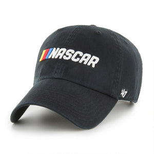 Black cap with the Nascar logo embroidered on the front.