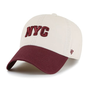 City New York Bone/Dark Maroon Script Two Tone 47 CLEAN UP