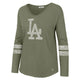 Load image into Gallery viewer, Los Angeles Dodgers Womens Fader &#39;47 Letter Courtside LS Tee - Front
