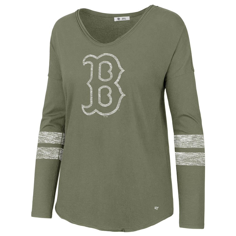 Boston Red Sox Women's Fader '47 Letter COURTSIDE LS Tee - Front