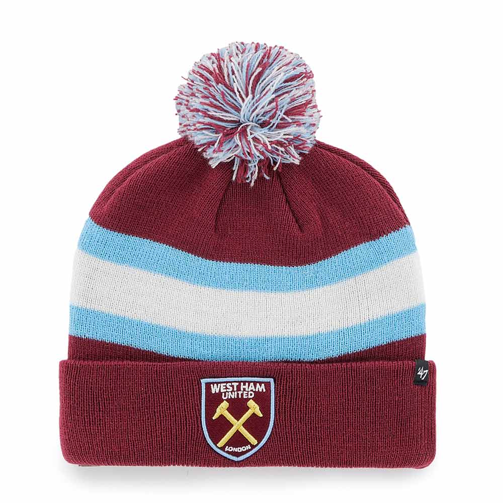 West Ham UFC Cardinal Breakaway Cuff KNIT BEANIE - Front