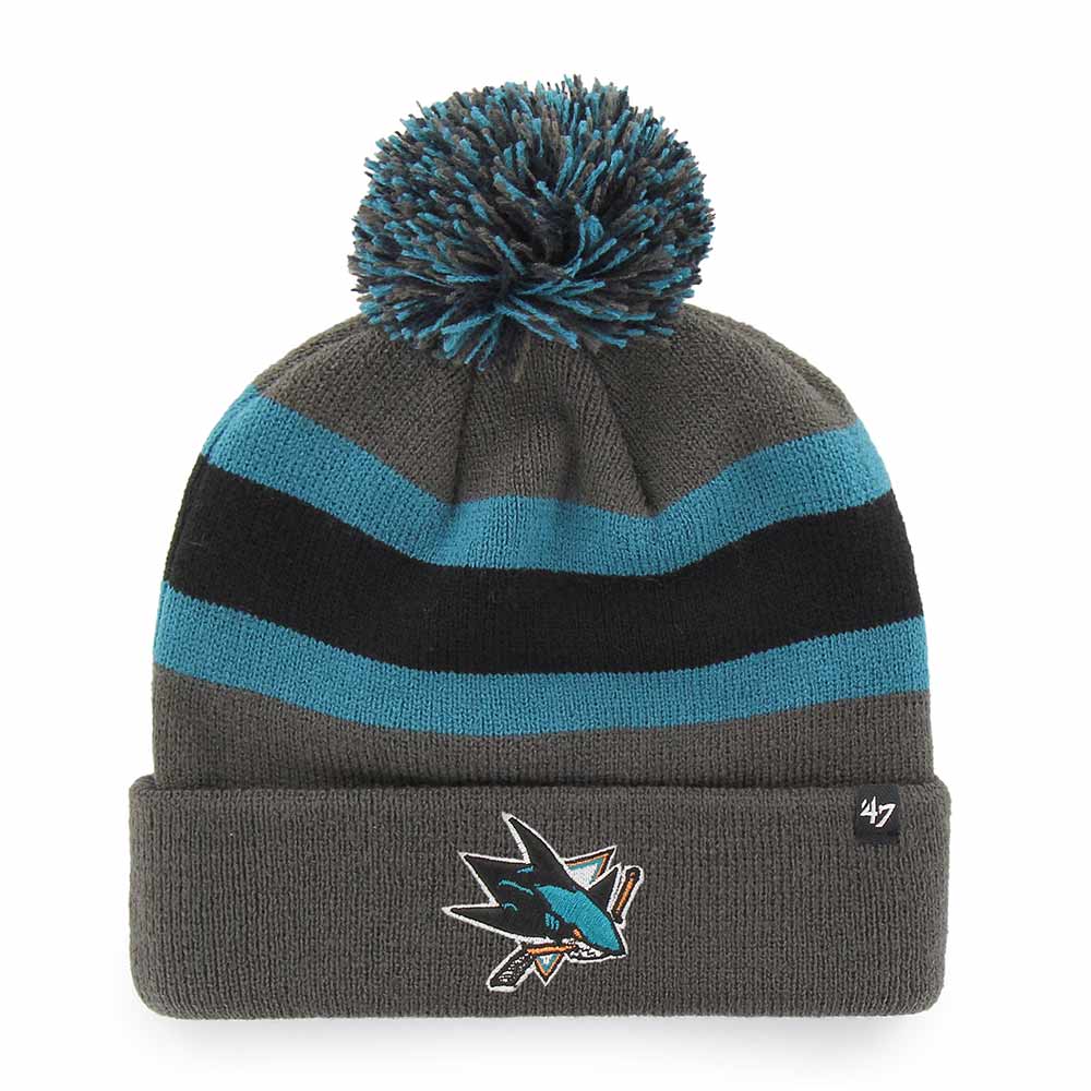 San Jose Sharks Charcoal Breakaway '47 Cuff Knit Beanie - Front