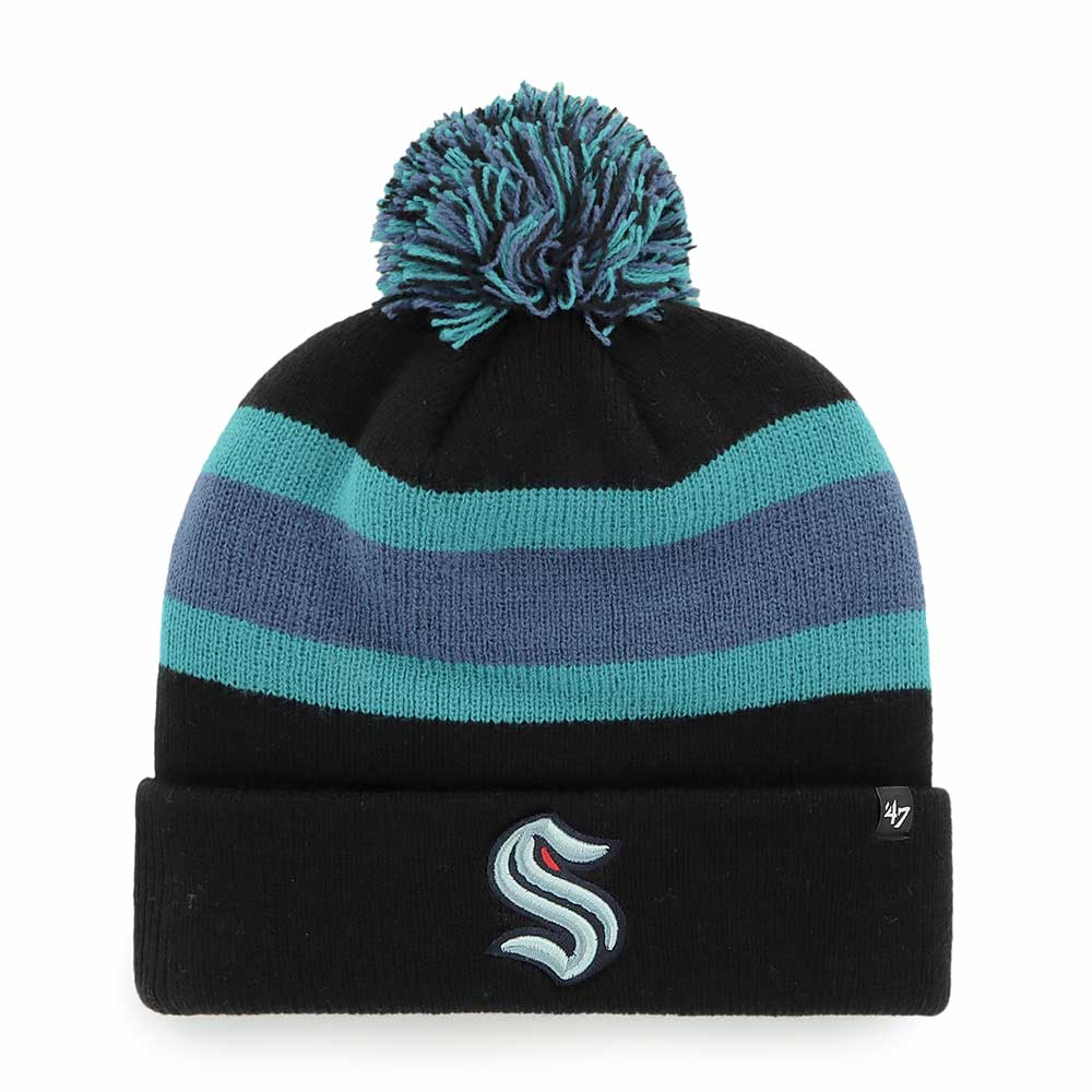 Seattle Kraken Black Breakaway Cuff Knit Beanie - Front