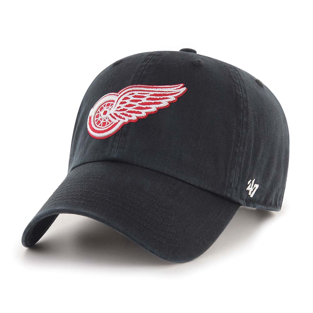 Detroit Red Wings Black '47 CLEAN UP - Front